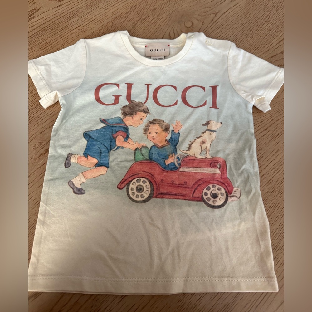 Gucci Kids Cream Graphic tee